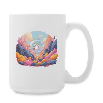 Cat ball in the colored canyon - Large Mug 440 ml - white - Right