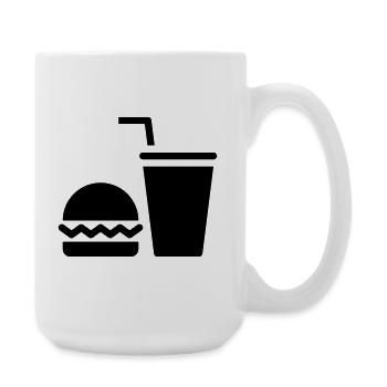 Restauration rapide, burgers, food trucks - Grande tasse 440 ml - blanc - Droite