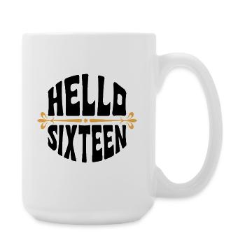 Hi Sixteen 16 Year OldDesign - Large Mug 440 ml - white - Right