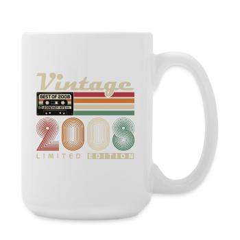 Original 2008 Vintage Vintage Birthday Retro - Large Mug 440 ml - white - Right