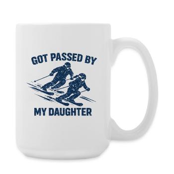 Lustiges Skifahren Got Passed by My Daughter - Große Tasse 440 ml - Weiß - Rechts