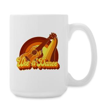 Hawaiian Ukulele Uke Retro 70s - Große Tasse 440 ml - Weiß - Rechts