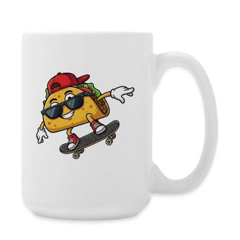 Cool Taco Skateboard Skateboarder Saying - Large Mug 440 ml - white - Right