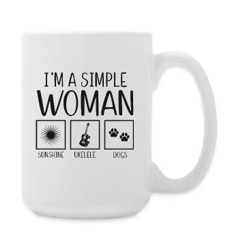 Ukulélé hawaïen Ukulélé Je suis un simple - Grande tasse 440 ml - blanc - Droite