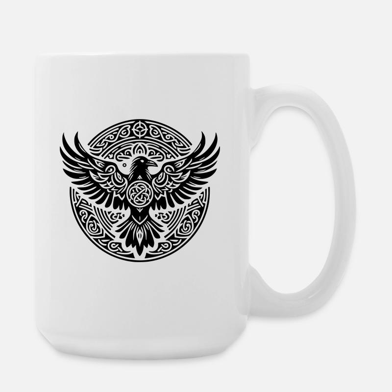 Raven Triskel - Black Silence - Large Mug 440 ml - white