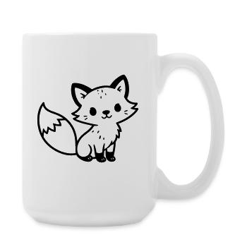 Fuchs Niedlich - Große Tasse 440 ml - Weiß - Rechts