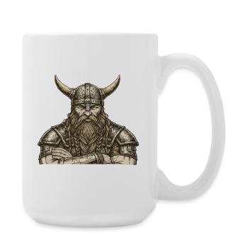 Wikinger Viking Legende Seemann Odin Rabe Kämpfer - Große Tasse 440 ml - Weiß - Rechts