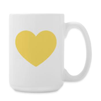 gelbes Herz gelb Geschenk Valentinstag - Große Tasse 440 ml - Weiß - Rechts