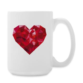 Herz - Große Tasse 440 ml - Weiß - Rechts