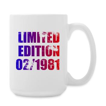 45. Geburtstag Limited Edition 02/1981 - Große Tasse 440 ml - Weiß - Rechts