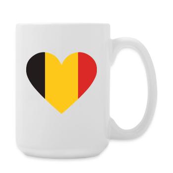 Humor, belgisch, belgisch, Flagge, Pommes, Pommes - Große Tasse 440 ml - Weiß - Rechts
