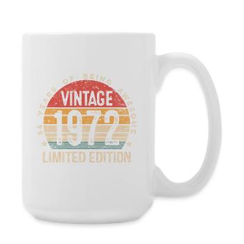 54th Birthday Gifts Vintage 1972 Limited Edition - Large Mug 440 ml - white - Right