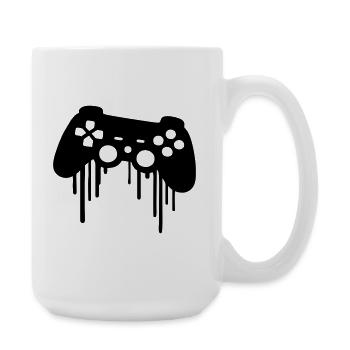 Gaming gamer player - Large Mug 440 ml - white - Right