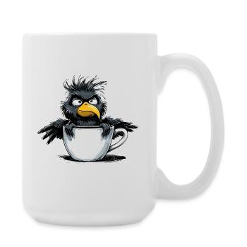 Morning grouch coffee no desire raven bad mood - Large Mug 440 ml - white - Right