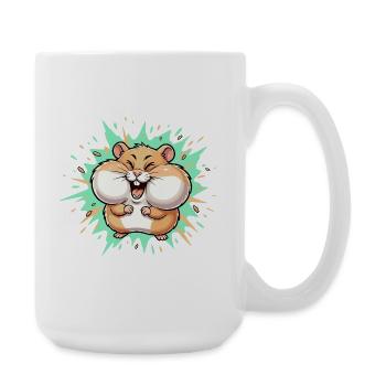 Câlin, heureux, coup de pied de hamster - Grande tasse 440 ml - blanc - Droite