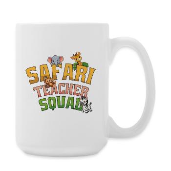 Safari Lehrer Trupp Zoo Party Dschungel Zoo Geburtstag - Große Tasse 440 ml - Weiß - Rechts