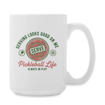 Pickleball-lustiger Spieler liebt Pickleball-Platz - Große Tasse 440 ml - Weiß - Rechts