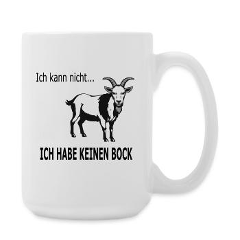 Bergziege Linienkunst Silhouette, Hab keinen Bock - Große Tasse 440 ml - Weiß - Rechts