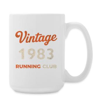 Vintage 1983 Running Club Geburtstag Geschenkidee - Große Tasse 440 ml - Weiß - Rechts