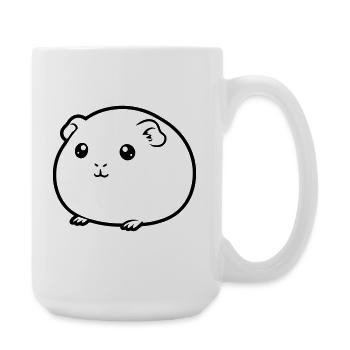 Silhouette de bande dessinée cobaye grasse - Grande tasse 440 ml - blanc - Droite