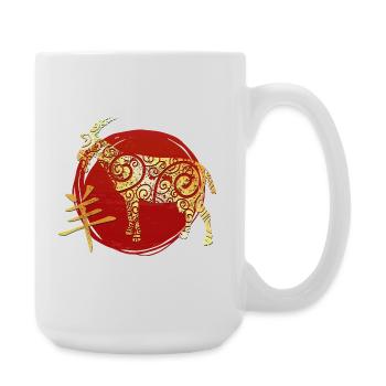 Horoscope du zodiaque chinois de la chèvre - Grande tasse 440 ml - blanc - Droite