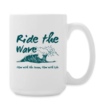 Ride the Wave Ocean Flow - Large Mug 440 ml - white - Right