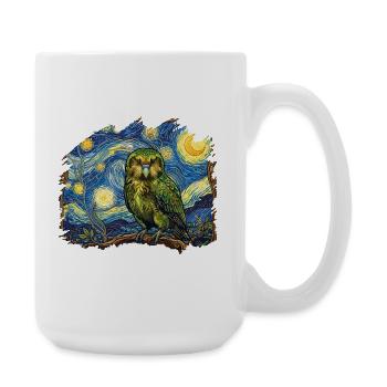 Kakapo-Nacht Neuseeland-Papagei Kakapo-Vogel Sternenklar - Große Tasse 440 ml - Weiß - Rechts