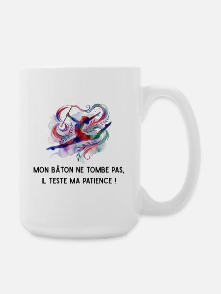 Mon_baton_ne_tombe_pas-_il_teste_ma_patience - Grande tasse 440 ml - blanc