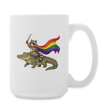 LGBTQ Pride Month - Proud LGBTQ Raccoon - Large Mug 440 ml - white - Right