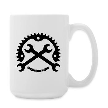 Bike Mechanic – Chainring Logo - Large Mug 440 ml - white - Right