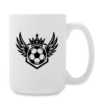 Fussball Wappen Flügel - Große Tasse 440 ml - Weiß - Rechts