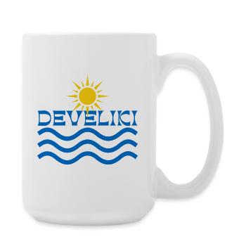 Develiki Sunrise Waves Emblem - Large Mug 440 ml - white - Right