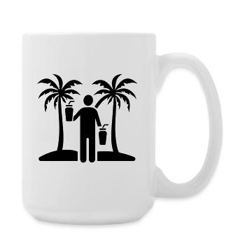 Holiday Symbol Beach Icon Booze - Large Mug 440 ml - white - Right