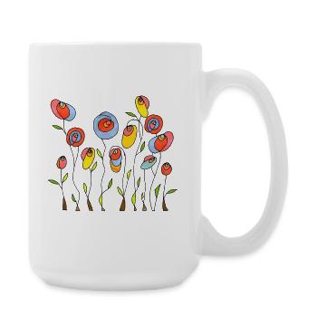 Fleur - Grande tasse 440 ml - blanc - Droite