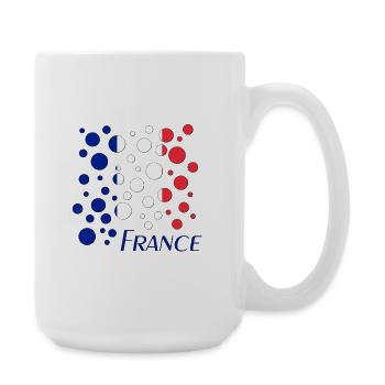 Motif français de points circulaires - Grande tasse 440 ml - blanc - Droite