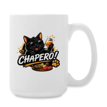 Chat noir Apéro Chic  - Grande tasse 440 ml - blanc - Droite