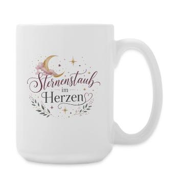 Sternenstaub im Herzen - Große Tasse 440 ml - Weiß - Rechts