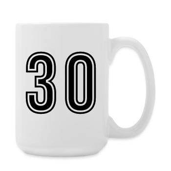 Symbole de 30 chiffres - Grande tasse 440 ml - blanc - Droite