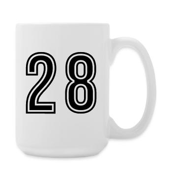 28 Symbole numérique - Grande tasse 440 ml - blanc - Droite
