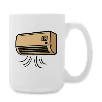AC retro cartoon with paws - Large Mug 440 ml - white - Right