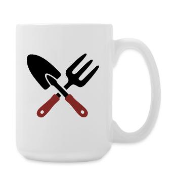 Garden Tool Shovel Icon - Large Mug 440 ml - white - Right