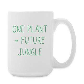 One Plant Future Jungle | Funny Plant Lover - Large Mug 440 ml - white - Right