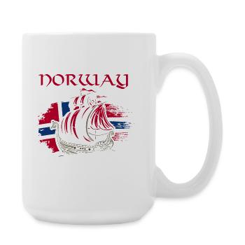 Vacances en Norvège dans les fjords de Norge Voyage en Scandinavie - Grande tasse 440 ml - blanc - Droite