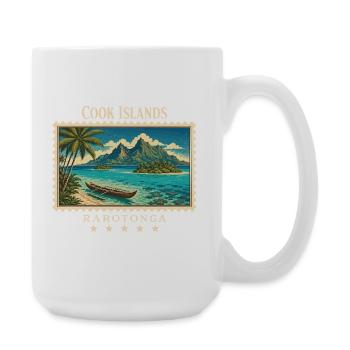Cook Islands Rarotonga Vintage Travel Brand - Large Mug 440 ml - white - Right