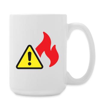 Fire Warning Solid Icon Flame Safety Symbol - Large Mug 440 ml - white - Right