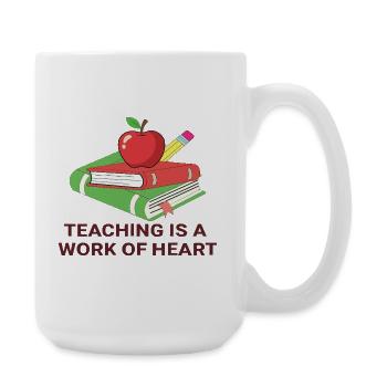 Teacher Heart Work School Design - Large Mug 440 ml - white - Right