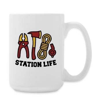 Icône de la brigade des pompiers de la Station Life - Grande tasse 440 ml - blanc - Droite