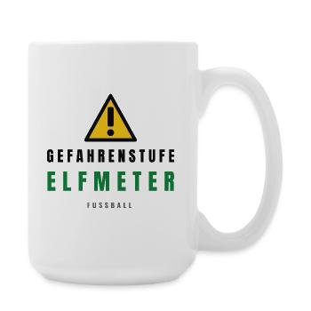Gefahrenstufe Elf Meter Fußball - Große Tasse 440 ml - Weiß - Rechts