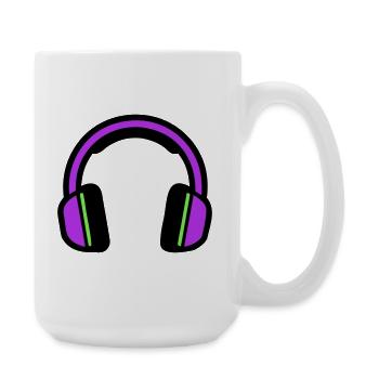 Silhouette musicale des écouteurs - Grande tasse 440 ml - blanc - Droite