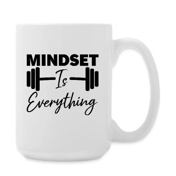 Mindset Is Everything Motivational Quote - Grande tasse 440 ml - blanc - Droite